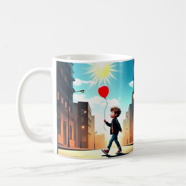 TAZA DE CAFÉ " NIÑO CAMINANDO HACIA EL SOL " (Izquierda)
