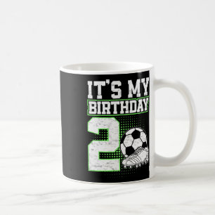 Taza De Café Niño de 2 años de fútbol Es mi cumpleaños número 2