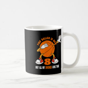 Taza De Café Niño de 8 años feliz octavo cumpleaños Bysketbyll 