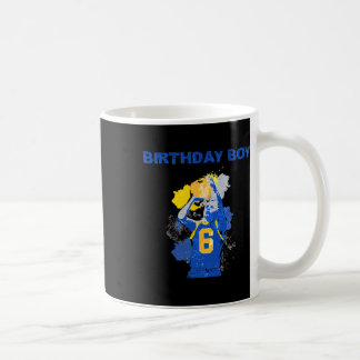 Taza De Café Niño De Cumpleaños De 6 Años De Edad Azul Y Amaril