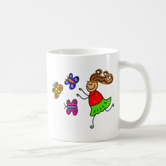 Taza De Café Niño de la mariposa