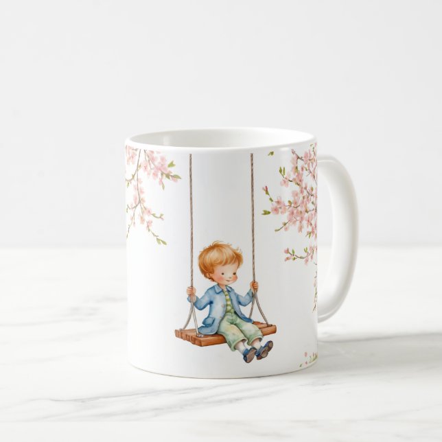 Taza De Café Niño en flor de cerezo (Anverso derecho)