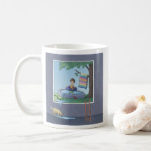 Niño en la piscina infantil Café Mug