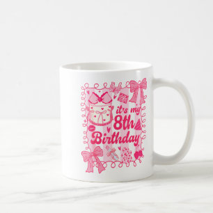 Taza De Café Niño Es Mi 8 Cumpleaños Coquette Estética 8 Años