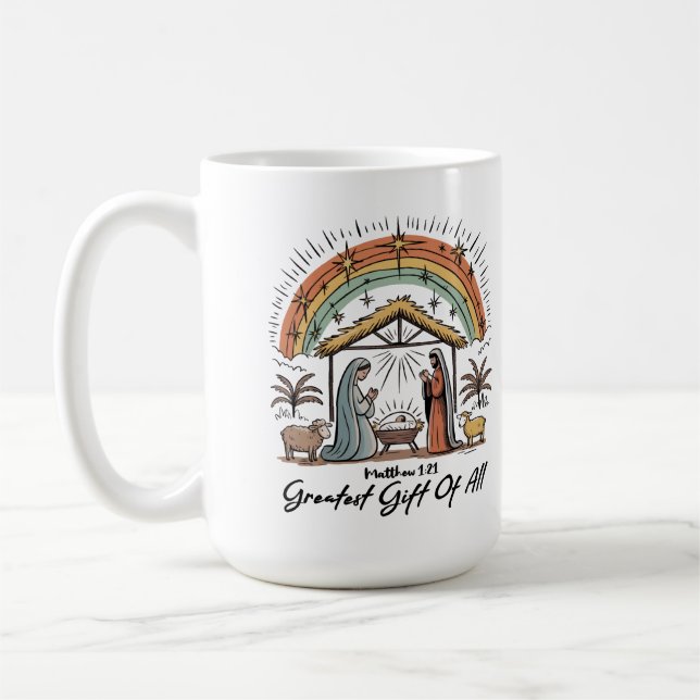 Taza De Café Niño Jesús María José Natividad Cristiana (Izquierda)