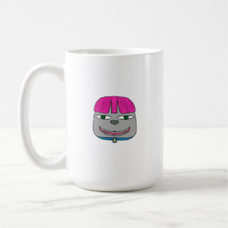 Taza De Café Niño lindo con pelo rosado y expresiones juguetona