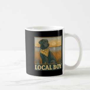 Taza De Café Niño local Laboratorio negro cazando la escena del