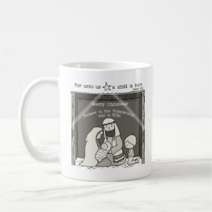 Taza De Café Niño Pequeño en el Pesebre-Feliz Navidad