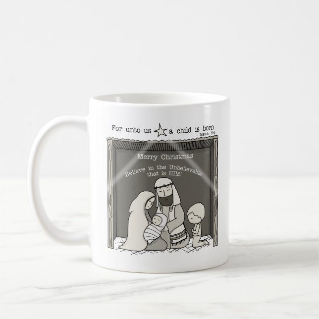 Taza De Café Niño pequeño en la Navidad Manger-Merry (Izquierda)
