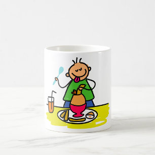 Taza De Café Niño personalizado disfrutando de la comida con ju