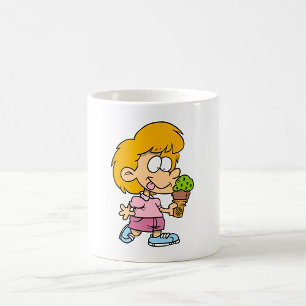 Taza De Café Niño Personalizado lindo comiendo helado