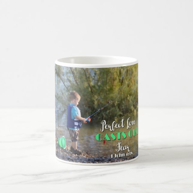 Taza De Café Niño Pescando Desnudando Mug De Miedo (Centro)