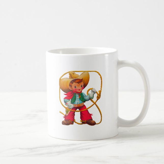 Taza De Café Niño retro niño vago occidental (Derecha)