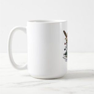 Taza De Café Niño Salvaje Lobo Flor Corona Daga Tatuaje Flash F