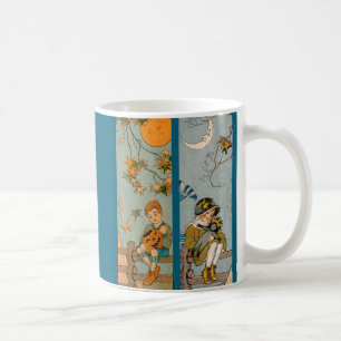 Taza De Café Niño y chica de los años 20 en otoño