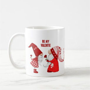 Taza De Café Niño y Chica, Valentine Gnome será mi San Valentín