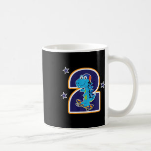 Taza De Café Niños 2do Cumpleaños Dinosaurio Divertido Patinand