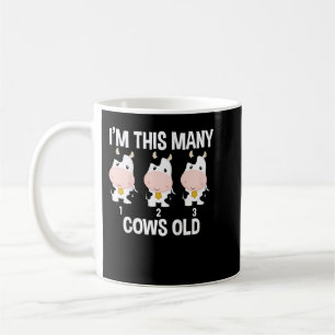 Taza De Café Niños 3.ᵉʳ cumpleaños vacas de granja de cría de 1