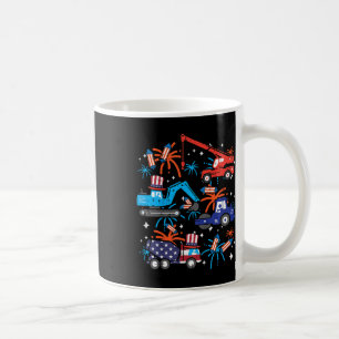 Taza De Café Niños 4 de julio Vehículo de construcción Patriot