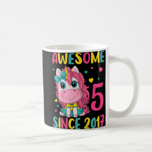 Taza De Café Niños 5º partido de cumpleaños Unicornio Chica de