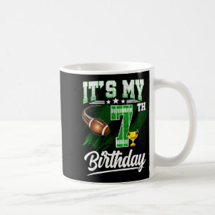 Taza De Café Niños 7 años es mi cumpleaños número 7 tema fútbol