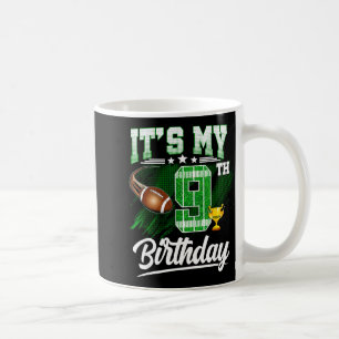 Taza De Café Niños 9 años es mi cumpleaños 9 tema fútbol