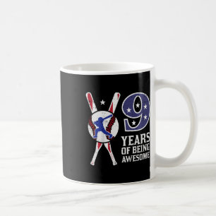 Taza De Café Niños 9 Años Siendo Increíbles Bandera de Béisbol