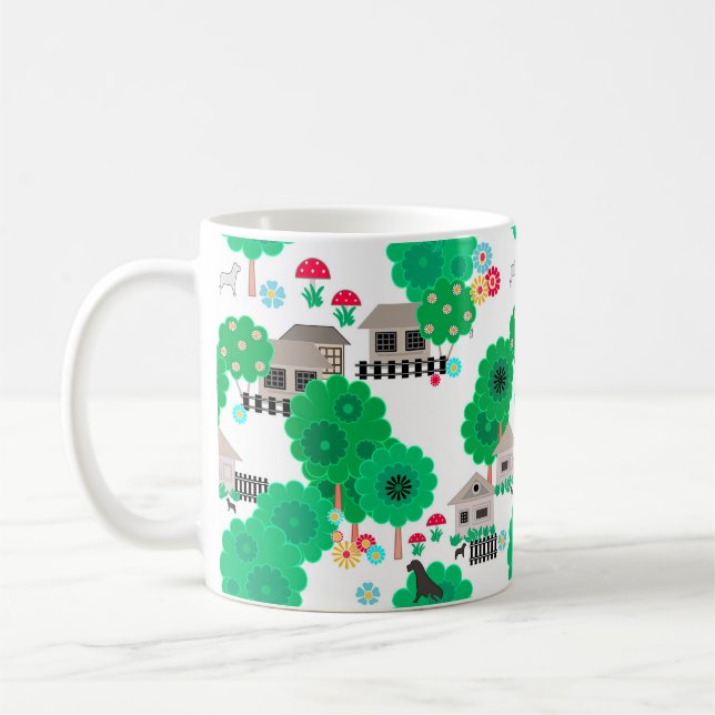 Taza De Café Niños abstractos sin foco personalizado alberga pe (Izquierda)