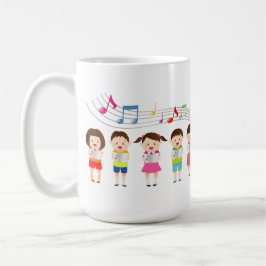 Taza De Café Niños alegres y coloridos Personalizados cantan mú