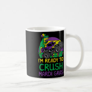 Taza De Café Niños aplastan el mardi Gras Dino Monster Truck Fu