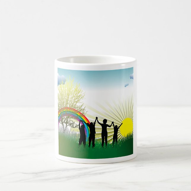 Taza De Café Niños Arcoíris Amanecer (Subido por el creador)