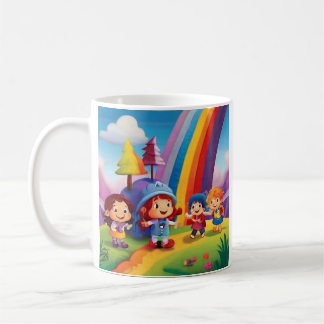 Taza De Café Niños arcoiris Clásicos Mug para Sips alegres (Izquierda)