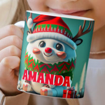 Niños con chocolate caliente y personalizados de r