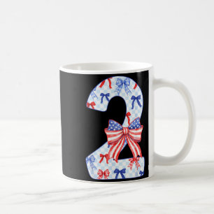 Taza De Café Niños de 2 Años Bandera Lazo 4 de Julio Cumpleaños