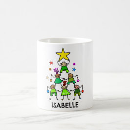 Taza De Café Niños de árbol de Navidad personalizados