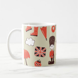 Taza De Café Niños de Londres: Diseño de patrones divertidos