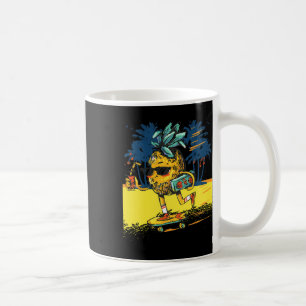 Taza De Café Niños divertidos monopatín piña gafas de sol Aloha