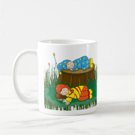 Taza De Café Niños durmiendo en los bosques con hadas