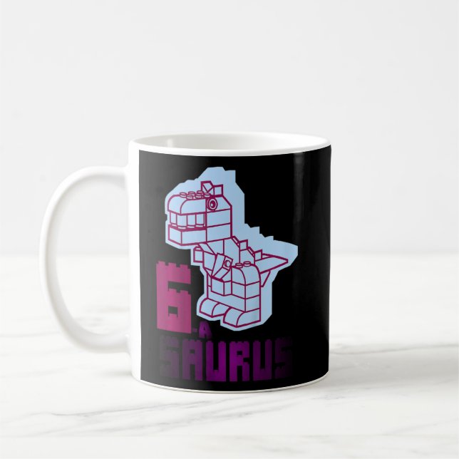Taza De Café Niños Edificio de 6 años de edad bloquea Dino Six  (Izquierda)