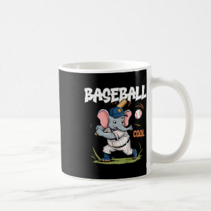 Taza De Café Niños Elefante Lindo Jugando Béisbol Para Niños Ni
