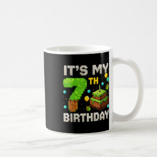 Taza De Café Niños Es Mi Cumpleaños Número 7 Gamer Pixel Cumple