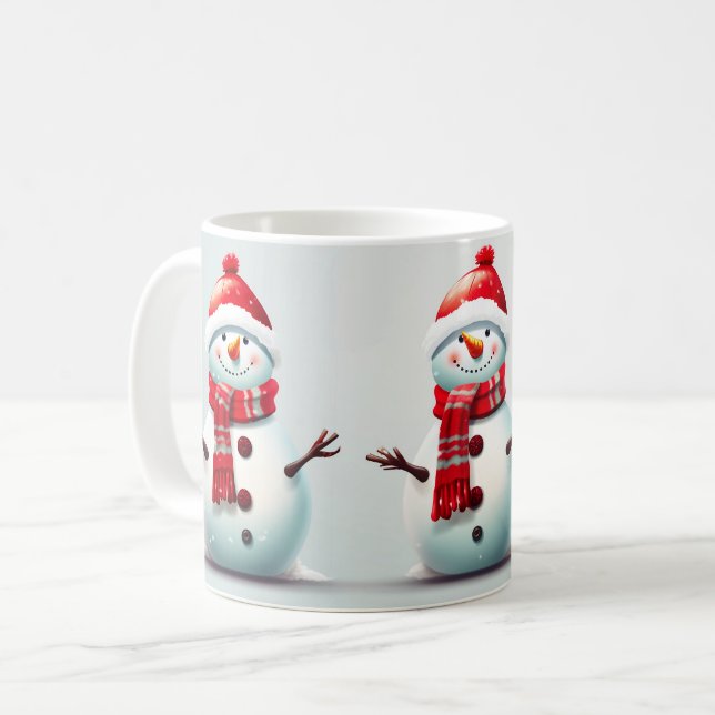 Taza De Café Niños felices y felices, invierno Snowman (Anverso izquierdo)