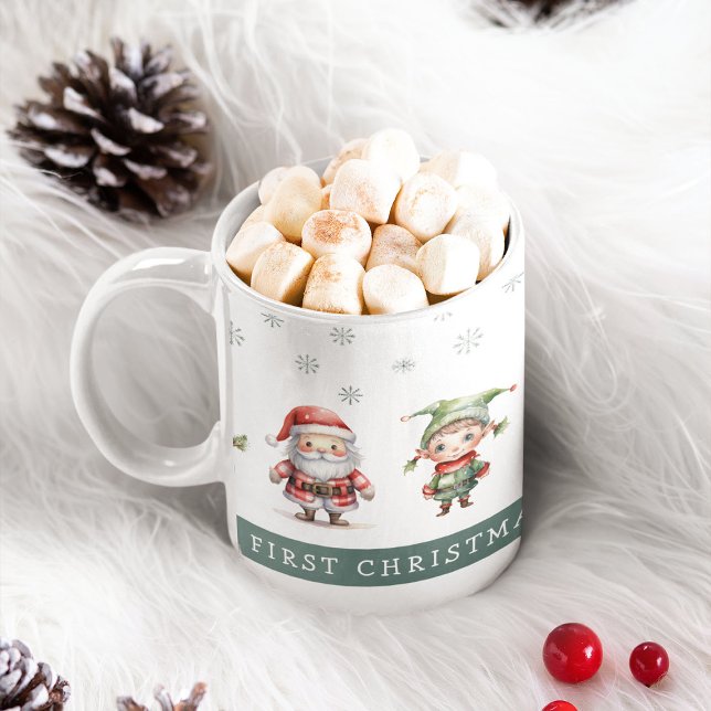 Taza De Café Niños festivos pequeños Navidades primero (Subido por el creador)