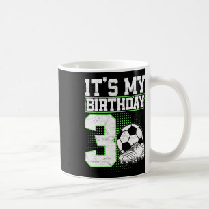 Taza De Café Niños Fútbol De 3 Años Niño Es Mi Cumpleaños Númer