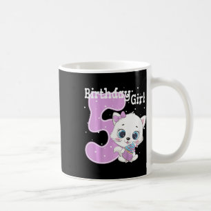 Taza De Café Niños Gato Quinto Cumpleaños Chicas Camisas Kitten