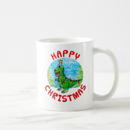 Taza De Café Niños graciosos Navidades de dinosaurios T-Rex