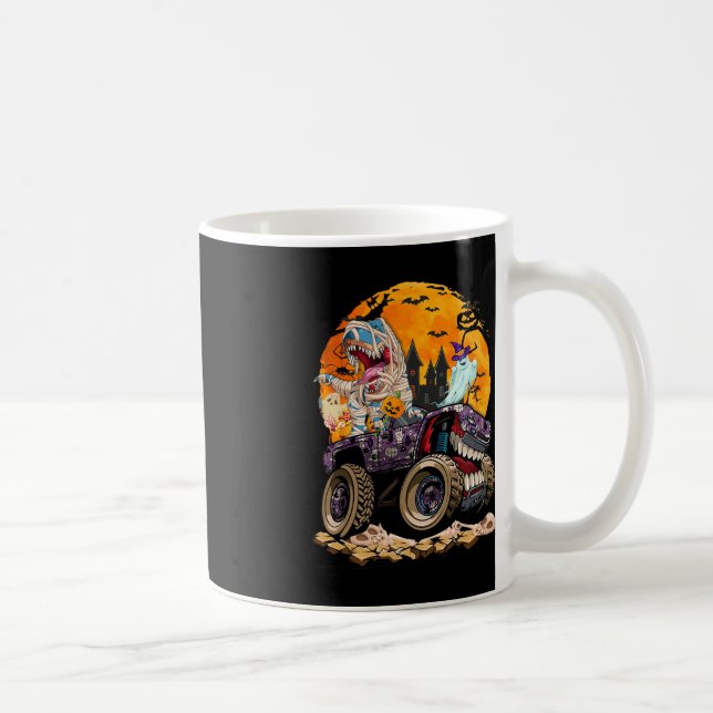 Taza De Café Niños Halloween Niños Dinosaurio T rex Dino Pumpki (Derecha)
