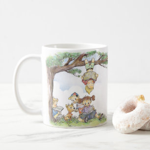 Taza De Café Niños Leyendo Bajo un Árbol