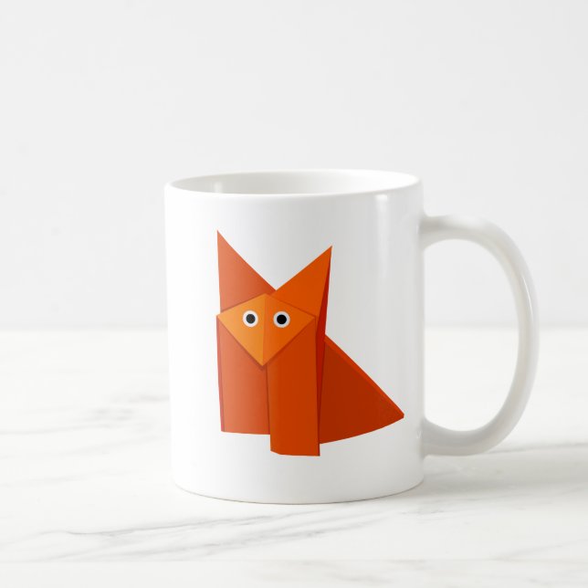 Taza De Café Niños lindos del Fox de Origami (Derecha)