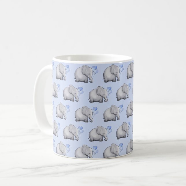 Taza De Café Niños lindos del modelo de los elefantes del bebé (Anverso izquierdo)